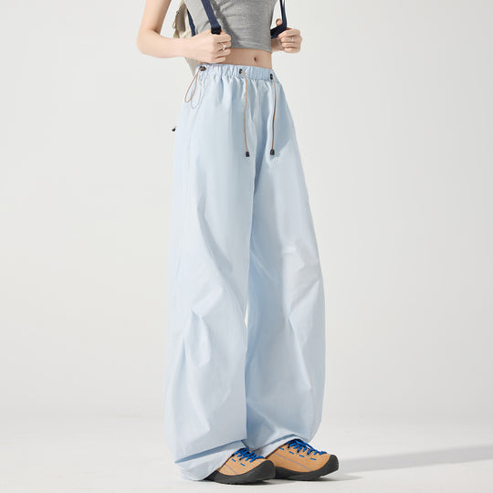 Damen weite technische Cargohose mit Kordelzugbund Nord Taschen