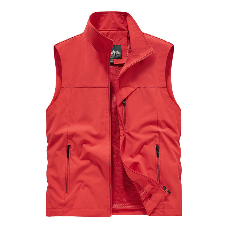 Herren Atmungsaktive Softshell-Utilityweste mit hohem Stehkragen, wasserabweisender Außenlage und mehrfachen Reißverschlusstaschen Nord Taschen