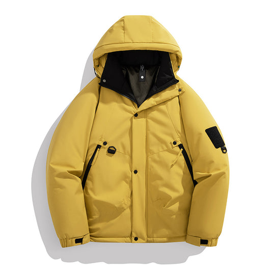 Herren Wattierte Outdoorjacke mit Kapuze, Multifunktionstaschen und winddichter Außenlage Nord Taschen