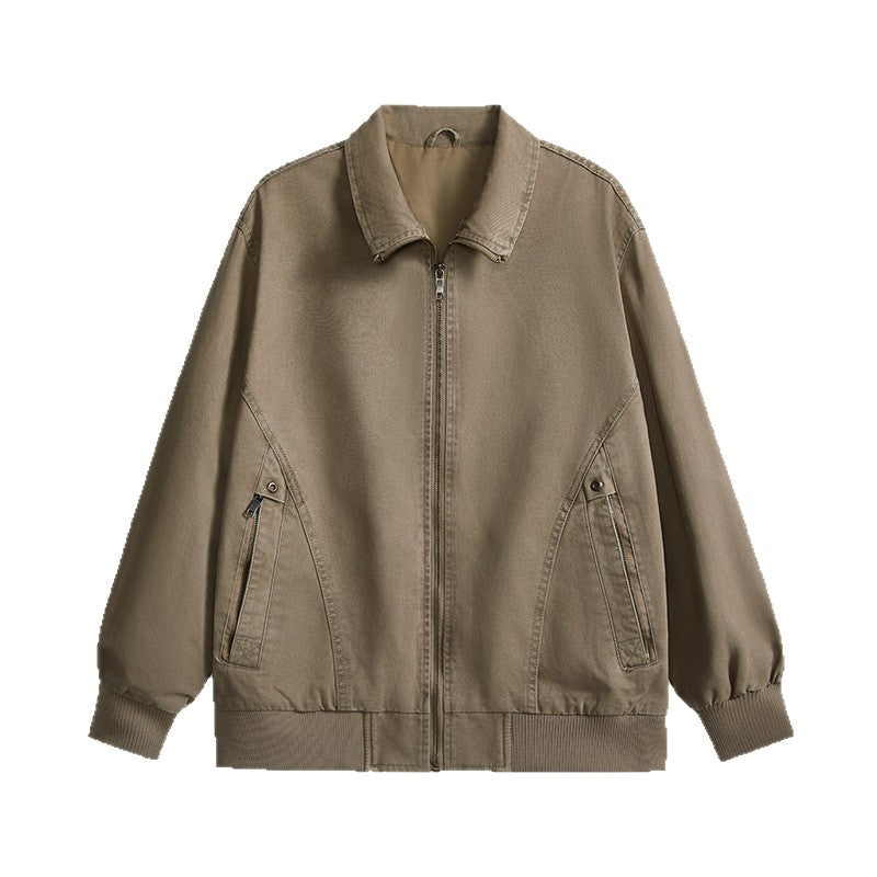 Herren leichte Baumwoll-Twill Übergangsjacke mit Reißverschluss und Ballonärmeln Nord Taschen