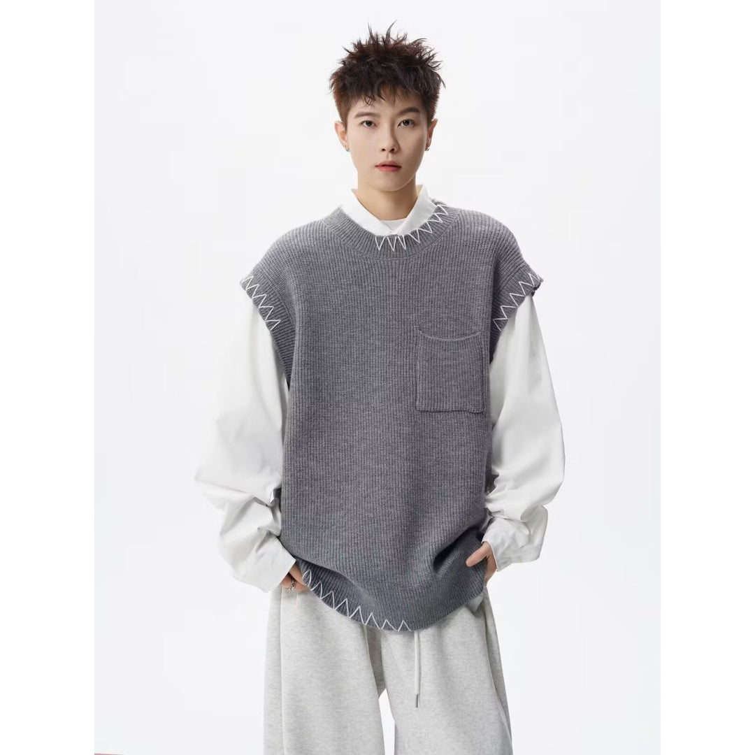 Herren Modischer Grobstrickpullover mit grafischen Details Nord Taschen