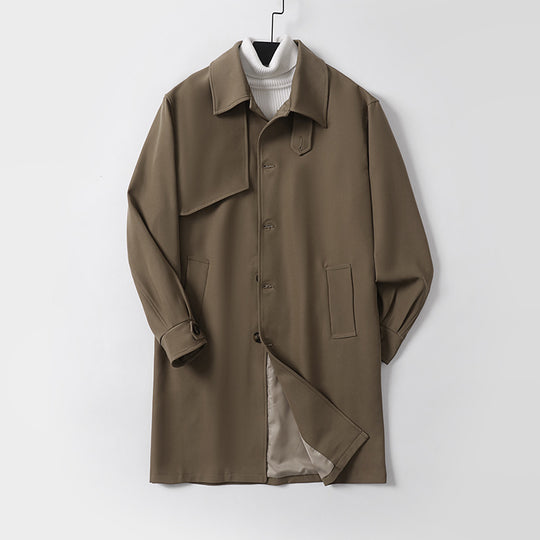 Herren midilanger Oversize-Kurzmantel mit durchgehender Knopfleiste und feinem Innenfutter Nord Taschen