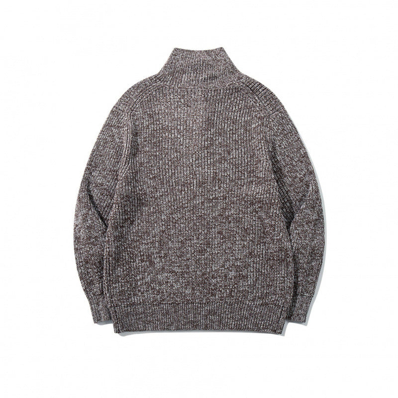 Unisex Grobgestrickter Halfzip-Pullover mit Stehkragen und markanter Rippenstruktur Nord Taschen