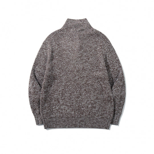 Unisex Grobgestrickter Halfzip-Pullover mit Stehkragen und markanter Rippenstruktur Nord Taschen