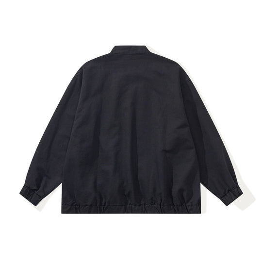 Unisex Kastig geschnittene Canvas‑Zipjacke mit Stehkragen, Tunnelzugsaum und Utility‑Taschen Nord Taschen