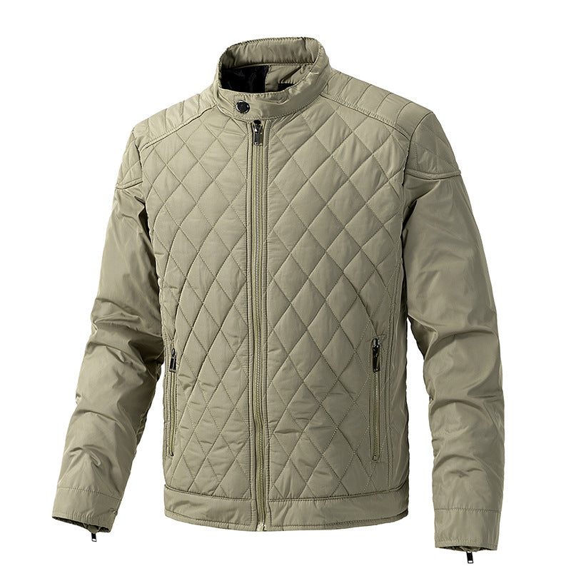 Herren gesteppte leichte Thermojacke mit Stehkragen und Reißverschluss Nord Taschen