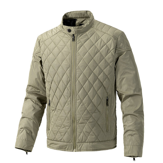 Herren gesteppte leichte Thermojacke mit Stehkragen und Reißverschluss Nord Taschen