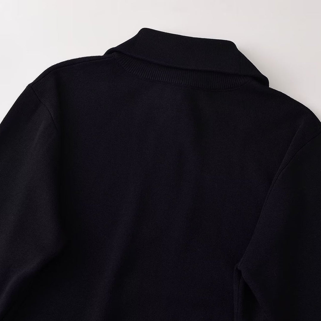 Damen Oversize Half-Zip Strickpullover mit Stehkragen und Rippbündchen Nord Taschen