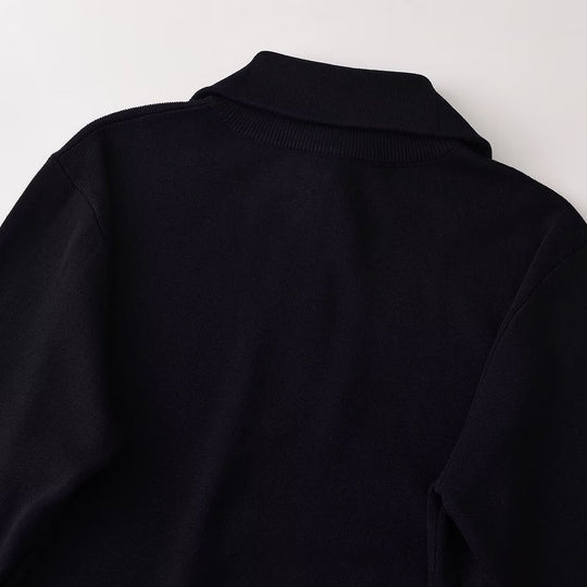 Damen Oversize Half-Zip Strickpullover mit Stehkragen und Rippbündchen Nord Taschen