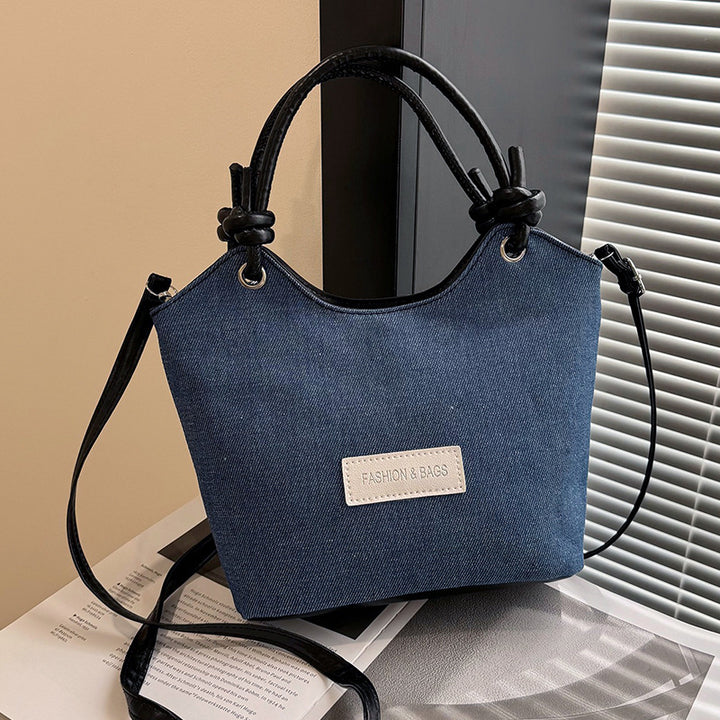 Damen Handtasche aus strapazierfähigem Denim mit eleganten Lederdetails Nord Taschen