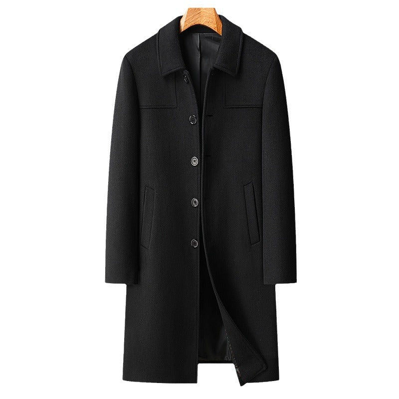 Herren Eleganter Langmantel aus Wollmix mit klassischem Kragen Nord Taschen