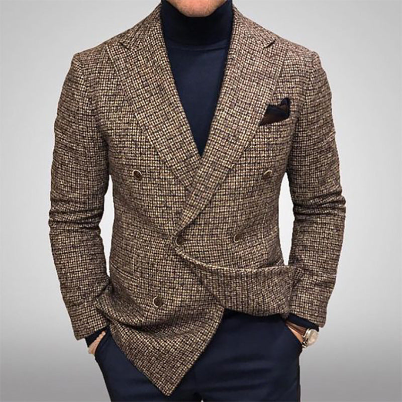Herren Eleganter Doppelreiher Blazer aus hochwertigem Stoff