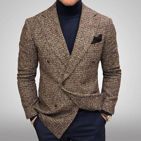 Herren Eleganter Doppelreiher Blazer aus hochwertigem Stoff