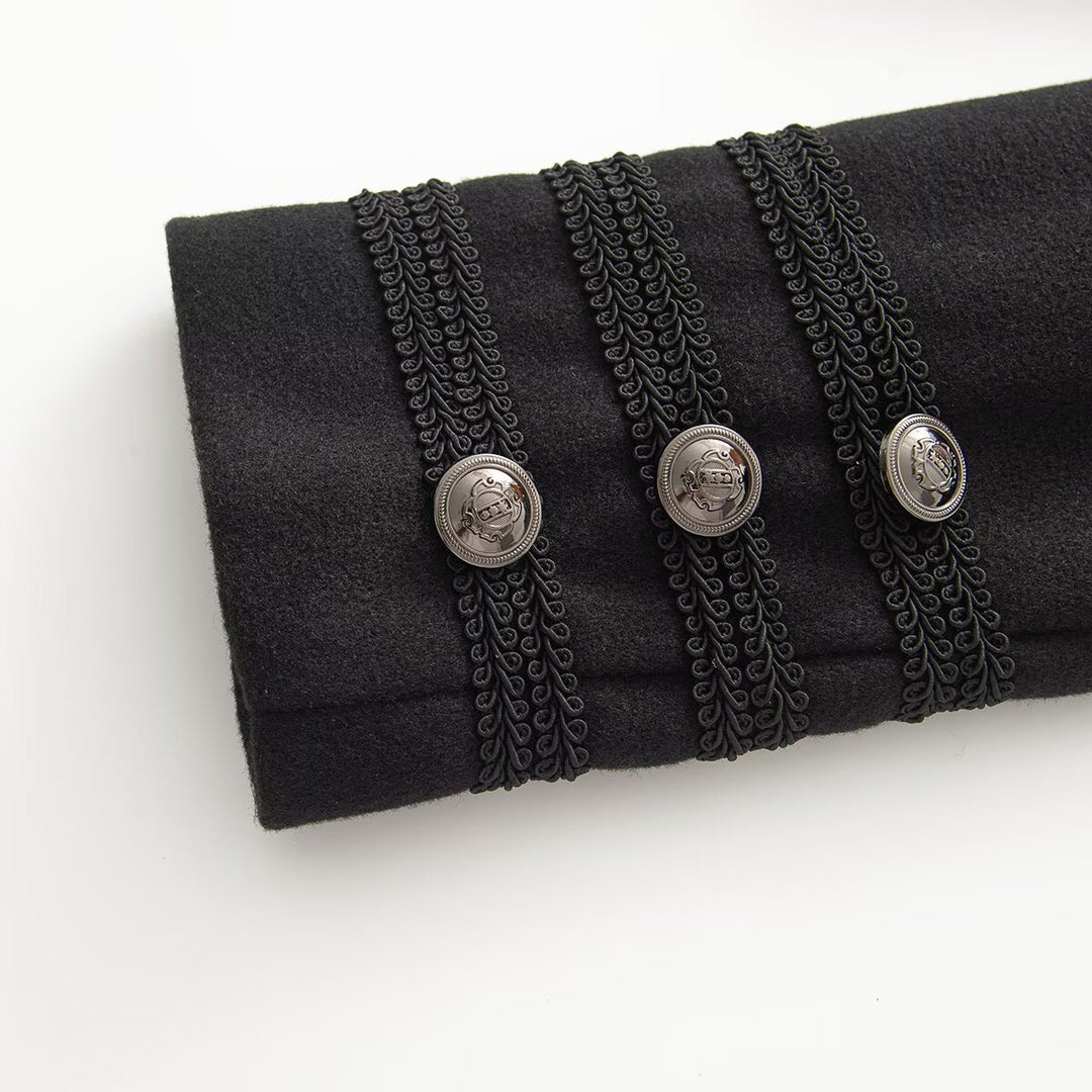 Damen Kurzjacke im Military‑Stil mit Stehkragen und Zierknopfleiste Nord Taschen