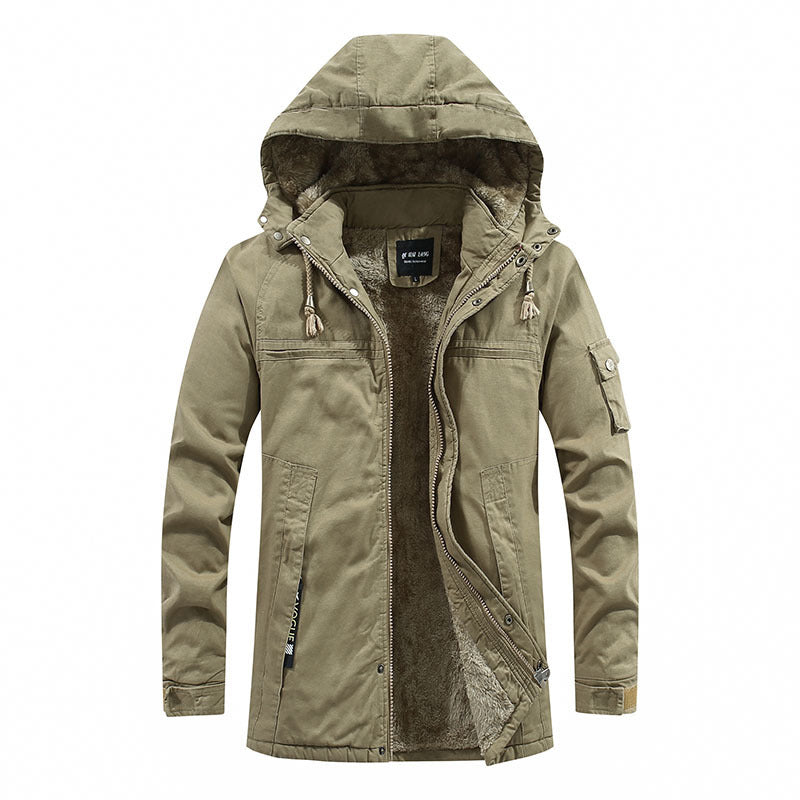 Herren Winterjacke mit abnehmbarer Kapuze und Fleece-Futter Nord Taschen