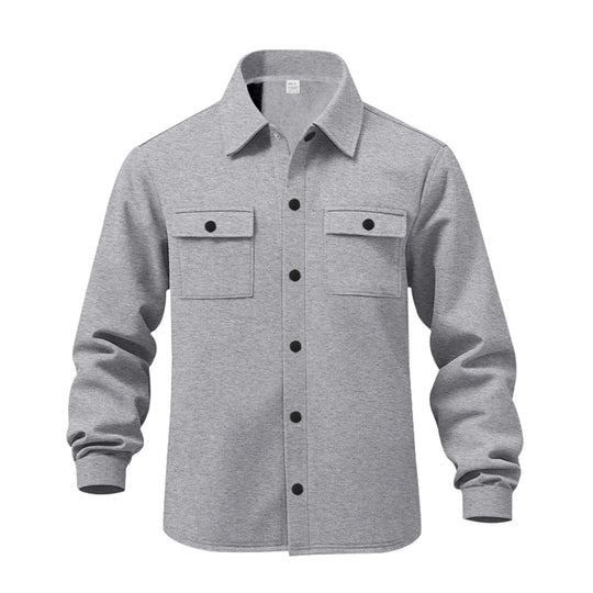 Herren lässige Button-Down Hemdjacke mit zwei seitlichen Brusttaschen und klassischem Kragen