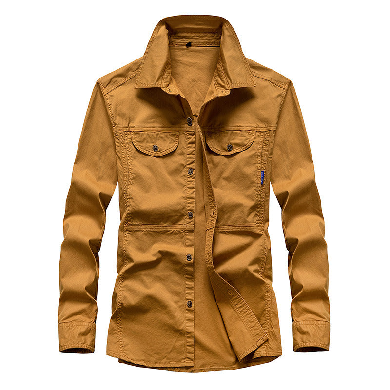 Herren Leichtes Canvas-Fieldshirt mit Brustklappen und Hemdkragen Nord Taschen