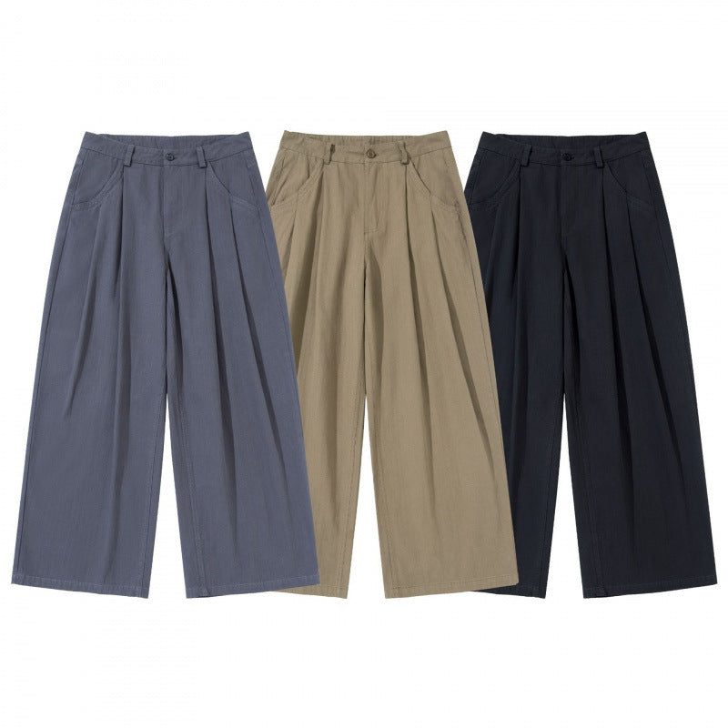 Damen Plissierte Bundfalten-Hose mit hohem Bund und weitem Bein Nord Taschen