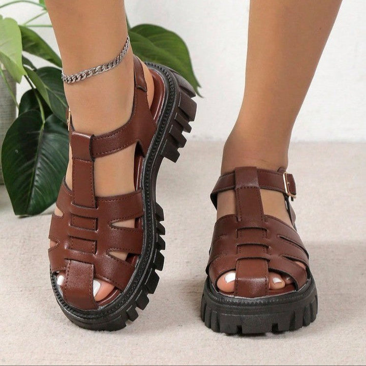 Damen Freizeit-Sandalen mit strukturiertem Obermaterial und rutschfester Sohle