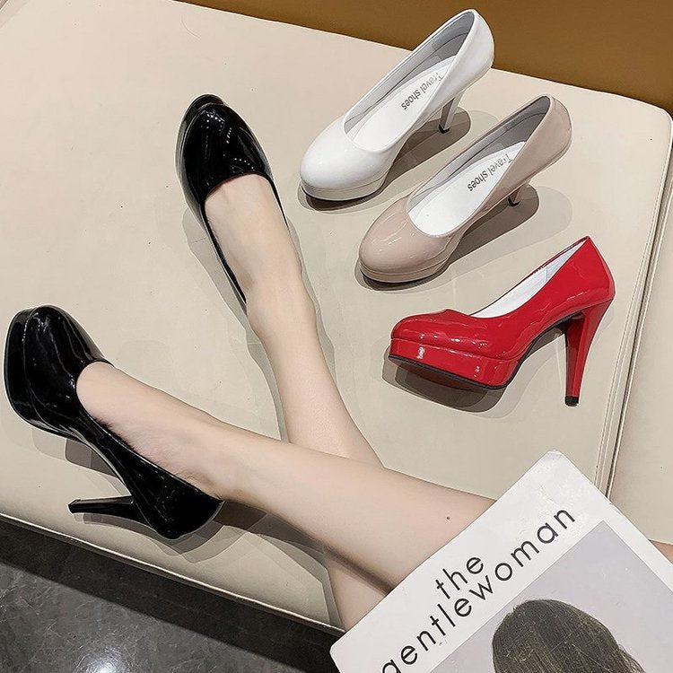 Damen Glamouröse Plateau-Pumps mit hochglänzendem Finish und elegantem Design