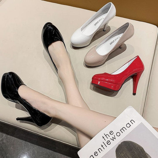 Damen Glamouröse Plateau-Pumps mit hochglänzendem Finish und elegantem Design