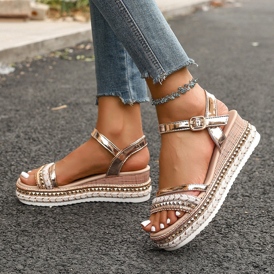 Damen dekorative Zehentrenner-Sandalen