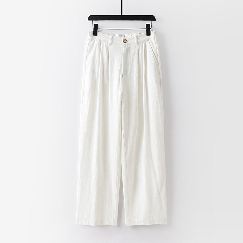 Damen weite Hose mit hoher Taille und Bundfalten Nord Taschen