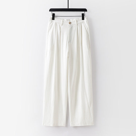 Damen weite Hose mit hoher Taille und Bundfalten Nord Taschen