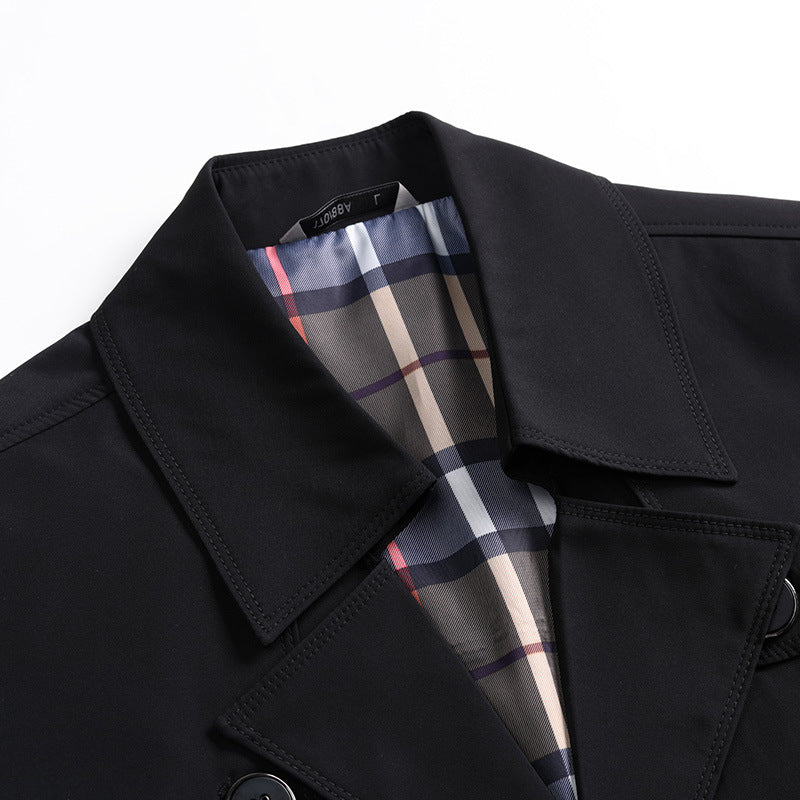 Herren Eleganter Slim-Fit Trenchcoat mit klassischer Knopfleiste und verstellbaren Manschetten Nord Taschen