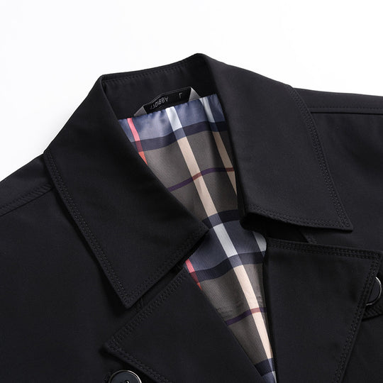 Herren Eleganter Slim-Fit Trenchcoat mit klassischer Knopfleiste und verstellbaren Manschetten Nord Taschen