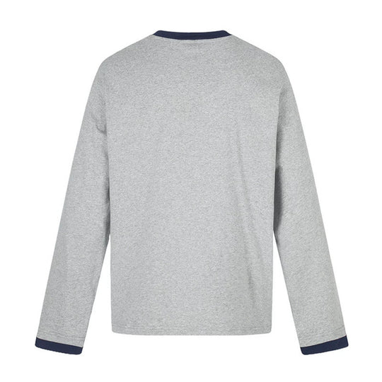 Herren Baumwoll-Langarmshirt Sweatshirt mit Adler-Print und Kontrastbündchen Nord Taschen