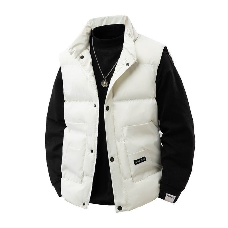 Herren Thermo‑Steppweste mit hoher Kragenblende, Druckknopf‑Front & aufgesetzten Utility‑Taschen Nord Taschen