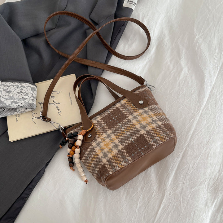 Damen grafische Beuteltasche mit strukturierten Griffen Nord Taschen