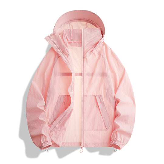 Herren Leichte wind- und wasserabweisende Kapuzen-Übergangsjacke mit verstellbarer Saumzug und Zwei-Wege-Reißverschluss Nord Taschen