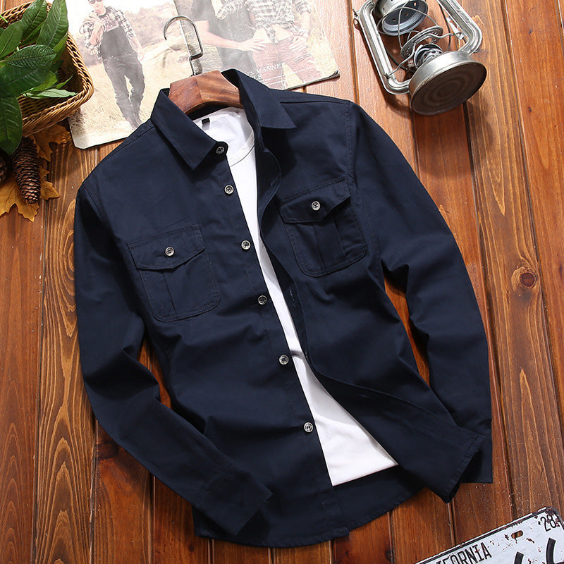 Herren Utility-Overshirt mit Brustpattentaschen und Hemdkragen Nord Taschen