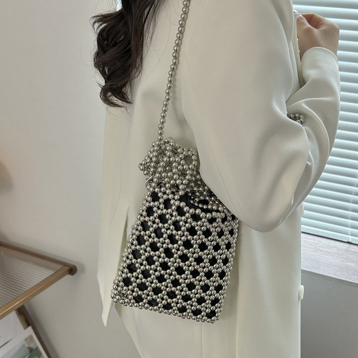 Damen Glitzernde Clutch Tasche mit einzigartigem Perlenmuster Nord Taschen