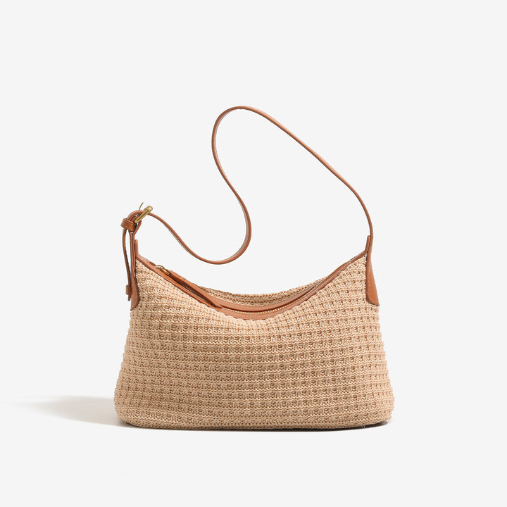 Damen Umhängetasche mit dekorativem Strickmuster und verstellbarem Schulterriemen Nord Taschen