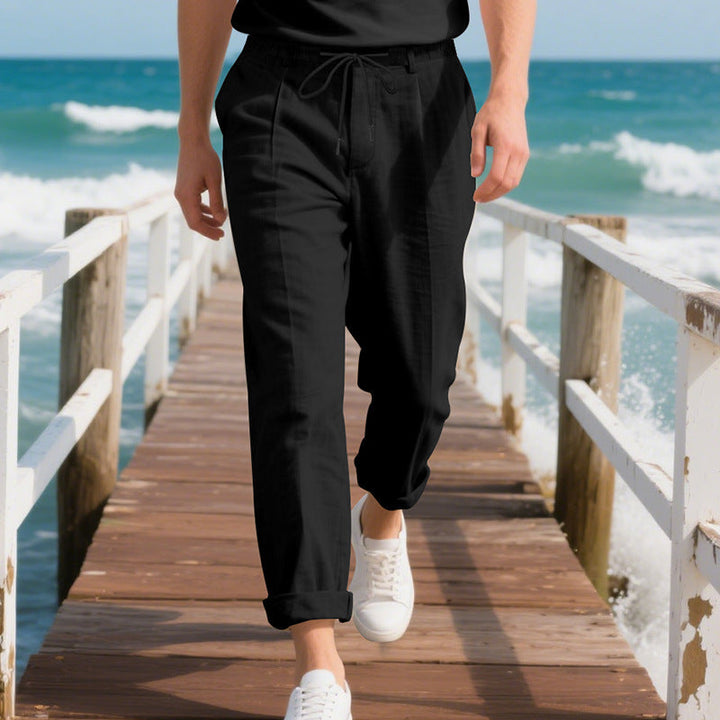 Herren leichte, atmungsaktive Strandhose mit verstellbarem Kordelzug und praktischen seitlichen Taschen
