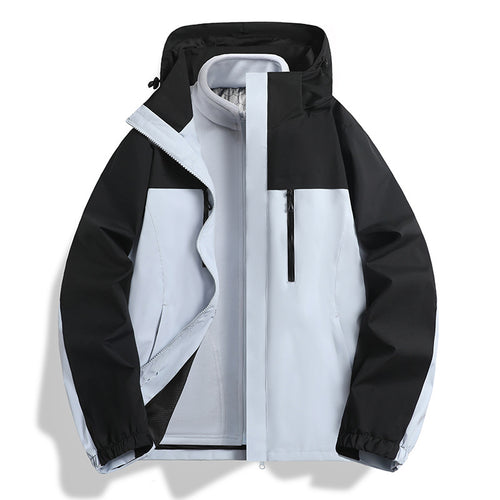 Herren Zwei-in-eins Softshell-Hybridjacke mit abnehmbarer Fleece-Innenjacke und wasserabweisender Membran Nord Taschen