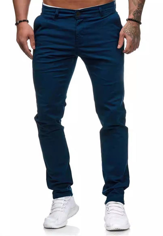 Herren Slim-Fit Chinohosen mit elastischem Bund und praktischen Taschen - Arvani