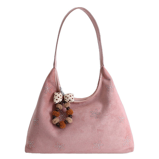 Damen Hobo-Tasche aus weichem Kunstleder mit zarten Applikationen Nord Taschen