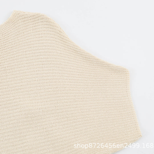 Damen Oversize-Feinstrick-Poncho mit asymmetrischem Saum und Bindeband Nord Taschen