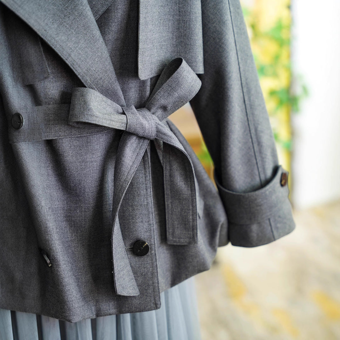 Damen Modischer Trenchcoat mit Taillengürtel Nord Taschen