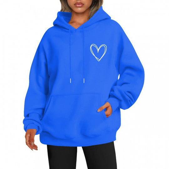 Kapuzenpullover Herzdruck Damen