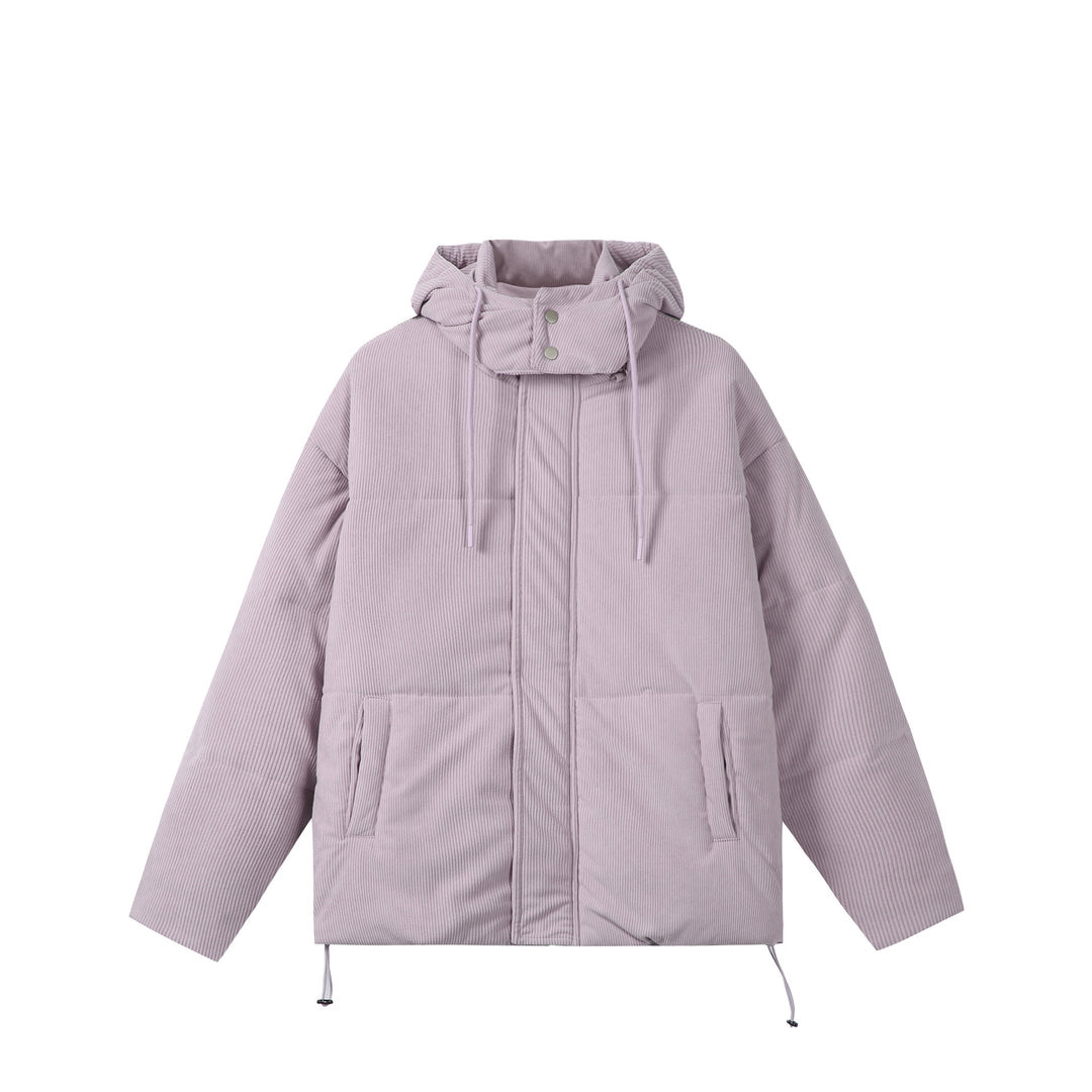 Unisex Wattierter Cord‑Parka im Boxy‑Cut mit hohem Kragen und Kordelzug Nord Taschen