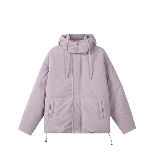 Unisex Wattierter Cord‑Parka im Boxy‑Cut mit hohem Kragen und Kordelzug Nord Taschen