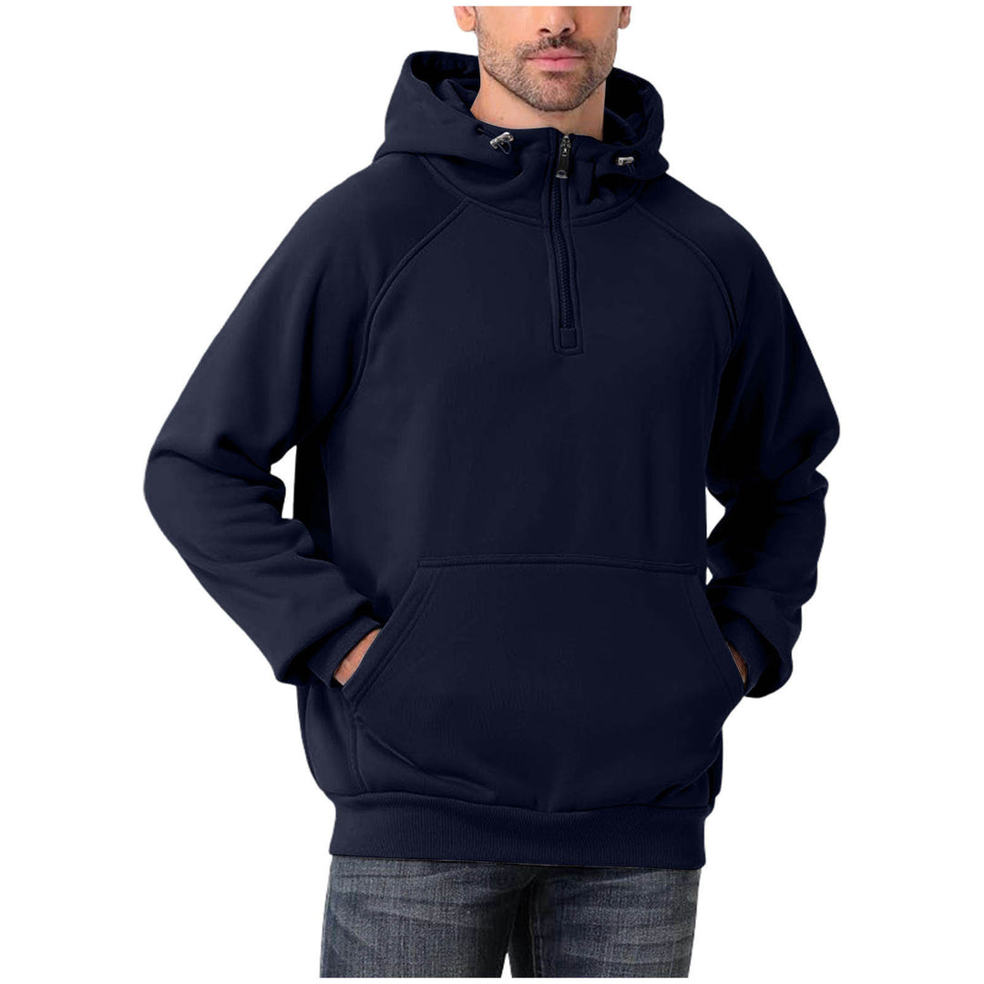 Herren Halbzip-Hoodie mit verstellbarer Kapuze, Kängurutasche und Raglanärmeln Nord Taschen