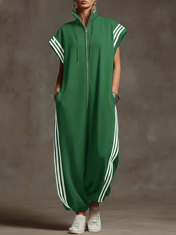 Damen Stylish Jumpsuit mit modernen Kontrasten Nord Taschen