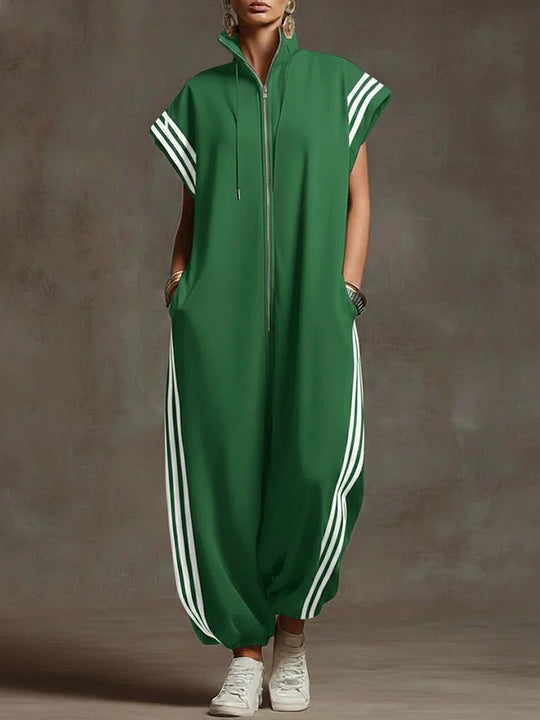 Damen Stylish Jumpsuit mit modernen Kontrasten Nord Taschen