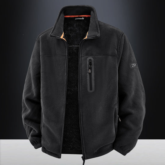 Herren Thermo-Fleece-Outdoorjacke mit Teddy-Innenfutter, Brustreißverschluss & windabweisender Oberfläche Nord Taschen